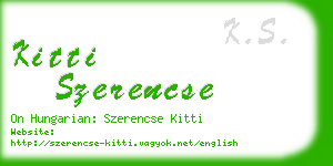 kitti szerencse business card